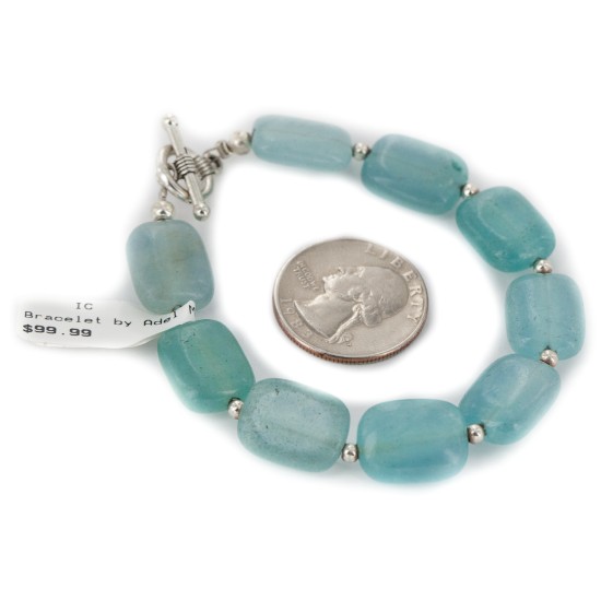Certified Authentic Navajo Natural Blue Quartz Native American Bracelet 12921-2 Certified Authentic Navajo Natural Blue Quartz Native American Bracelet 12921-2