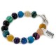 Certified Authentic Navajo Nickel Natural Multicolor Stones Native American Bracelet 12921-3 Certified Authentic Navajo Nickel Natural Multicolor Stones Native American Bracelet 12921-3