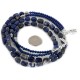 2 Strand Certified Authentic Navajo Natural Lapis Native American Necklace 17009