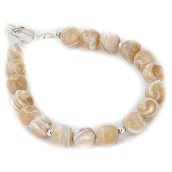 Navajo Nickel Natural Agate Bracelet 12920-4 Navajo Nickel Natural Agate Bracelet 12920-4