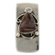 Handmade Certified Authentic Navajo Nickel and .925 Sterling Silver Natural Agate Native American Money Clip 11250-46