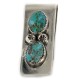 Handmade Certified Authentic Navajo Nickel and .925 Sterling Silver Natural Turquoise Native American Money Clip 11240-3