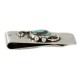 Handmade Certified Authentic Navajo Nickel and .925 Sterling Silver Natural Turquoise Native American Money Clip 11250-111