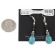 Certified Authentic Navajo .925 Sterling Silver Hooks Dangle Natural Turquoise Hematite Native American Earrings 18106-1