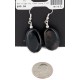 Certified Authentic Navajo .925 Sterling Silver Hooks Dangle Natural Black Onyx Native American Earrings 18119-1 All Products NB151211011740 18119-1 (by LomaSiiva)