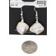 Certified Authentic Navajo .925 Sterling Silver Hooks Dangle Natural Mother of Pearl Native American Earrings 18107-4