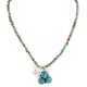 .925 Sterling Silver Navajo Certified Authentic Turquoise Coral Native American Necklace 14785-12-790102