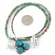 .925 Sterling Silver Navajo Certified Authentic Turquoise Coral Native American Necklace 14785-12-790102