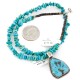Certified Authentic .925 Sterling Silver Navajo Natural Turquoise Native American Necklace 15003-2-15222