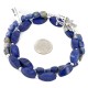 Certified Authentic Navajo Nickel Natural Lapis Lazuli Native American Necklace 17014