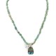 .925 Sterling Silver Certified Authentic Navajo Turquoise Native American Necklace 740104-64-15781