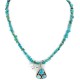 .925 Sterling Silver Navajo Certified Authentic Turquoise Native American Necklace 15215-1577