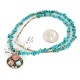 .925 Sterling Silver Certified Authentic Navajo Turquoise Spiny Oyster Native American Necklace  34105-3-14869