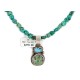 .925 Sterling Silver Certified Authentic Navajo Natural and and Spiderweb Turquoise Quartz Native American Necklace 14545-13-15781