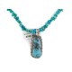 .925 Sterling Silver Certified Authentic Navajo Natural Turquoise Native American Necklace 14296-10-1577