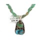 .925 Sterling Silver Certified Authentic Navajo Turquoise Native American Necklace 740104-64-15781
