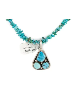 .925 Sterling Silver Navajo Certified Authentic Turquoise Native American Necklace 15215-1577 .925 Sterling Silver Navajo Certified Authentic Turquoise Native American Necklace 15215-1577