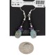 Certified Authentic Navajo .925 Sterling Silver Hooks Dangle Natural Turquoise Amethyst Native American Earrings 18106-4