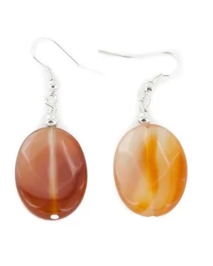 Certified Authentic Navajo .925 Sterling Silver Hooks Natural Carnelian Dangle Native American Earrings 18121-5