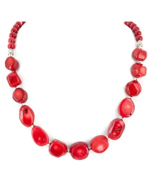 Certified Authentic Navajo Nickel Coral Native American Necklace 25291 Certified Authentic Navajo Nickel Coral Native American Necklace 25291