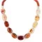 Navajo Nickel Natural Carnelian Necklace 25289-2