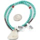 .925 Sterling Silver Certified Authentic Navajo Natural Turquoise and Coral Native American Necklace 15003-9-15222