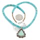 .925 Sterling Silver Certified Authentic Navajo Natural Turquoise Native American Necklace 14798-5-15398