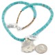 .925 Sterling Silver Certified Authentic Navajo Natural Turquoise Native American Necklace 14798-5-15398 .925 Sterling Silver Certified Authentic Navajo Natural Turquoise Native American Necklace 14798-5-15398