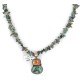 .925 Sterling Silver Certified Authentic Navajo Natural Spiderweb and Turquoise Spiny Oyster Native American Necklace 740104-49-102247