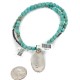 .925 Sterling Silver Certified Authentic Navajo Natural Turquoise Native American Necklace 15017-28-1577