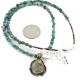 .925 Sterling Silver Certified Authentic Navajo Turquoise Amethyst Native American Necklace 14545-12-15762