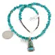 .925 Sterling Silver Certified Authentic Navajo Turquoise Native American Necklace 14476-6-15393 .925 Sterling Silver Certified Authentic Navajo Turquoise Native American Necklace 14476-6-15393