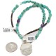 .925 Sterling Silver Certified Authentic Navajo Natural Mountain and Turquoise Amethyst Native American Necklace 15003-24-15762-2
