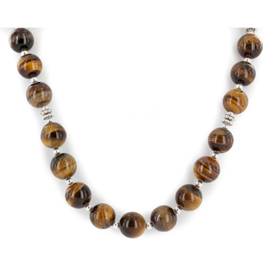 Certified Authentic Navajo Natural Tigers Eye Native American Necklace 25288 Certified Authentic Navajo Natural Tigers Eye Native American Necklace 25288