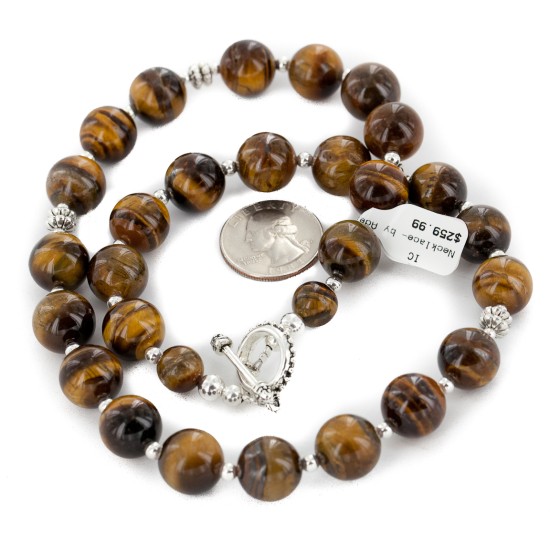 Certified Authentic Navajo Natural Tigers Eye Native American Necklace 25288 Certified Authentic Navajo Natural Tigers Eye Native American Necklace 25288