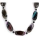 Navajo Nickel Black Onyx Dyed Amethyst and Quartz Agate Native American Necklace 25290