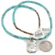 .925 Sterling Silver Certified Authentic Navajo Natural Turquoise Native American Necklace 14297-12-15762