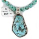 .925 Sterling Silver Certified Authentic Navajo Natural Turquoise Native American Necklace 5003-7-15222