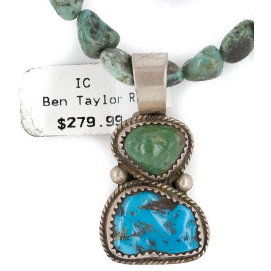 .925 Sterling Silver Navajo Turquoise Coral Necklace NB151210215816