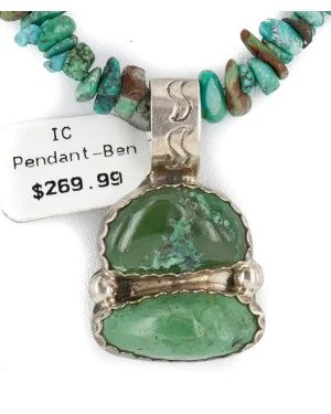 .925 Sterling Silver Navajo Turquoise Necklace 740111-15929-10 .925 Sterling Silver Navajo Turquoise Necklace 740111-15929-10