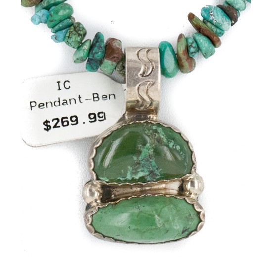.925 Sterling Silver Navajo Turquoise Necklace 740111-15929-10 .925 Sterling Silver Navajo Turquoise Necklace 740111-15929-10