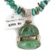 .925 Sterling Silver Certified Authentic Navajo Turquoise Native American Necklace 740111-15929-10
