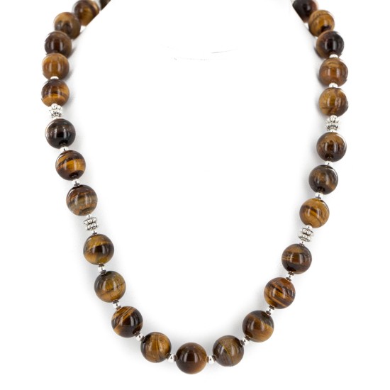 Certified Authentic Navajo Natural Tigers Eye Native American Necklace 25288 Certified Authentic Navajo Natural Tigers Eye Native American Necklace 25288