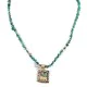 12kt Gold Filled .925 Sterling Silver Horse Handmade Certified Authentic Navajo Natural Turquoise Hematite Native American Necklace 24252-2-15875-31