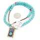 12kt Gold Filled .925 Sterling Silver Handmade Certified Authentic Navajo Natural Turquoise Lapis Coral Native American Necklace 15034-7-15362
