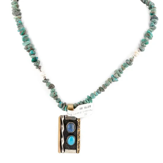 12kt Gold Filled .925 Sterling Silver Handmade Certified Authentic Navajo White and Turquoise Lapis Native American Necklace 24150-15956-3 12kt Gold Filled .925 Sterling Silver Handmade Certified Authentic Navajo White and Turquoise Lapis Native American Necklace 24150-15956-3