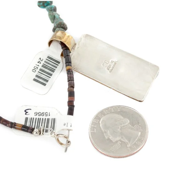 12kt Gold Filled .925 Sterling Silver Handmade Certified Authentic Navajo White and Turquoise Lapis Native American Necklace 24150-15956-3 12kt Gold Filled .925 Sterling Silver Handmade Certified Authentic Navajo White and Turquoise Lapis Native American Necklace 24150-15956-3