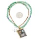 12kt Gold Filled .925 Sterling Silver Storyteller Handmade Certified Authentic Navajo Turquoise Lapis Native American Necklace 14456-5
