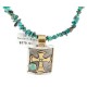 12kt Gold Filled .925 Sterling Silver Cross Handmade Certified Authentic Navajo Turquoise Native American Necklace 24248-2