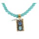 12kt Gold Filled .925 Sterling Silver Handmade Certified Authentic Navajo Natural Turquoise Lapis Coral Native American Necklace 15034-7-15362